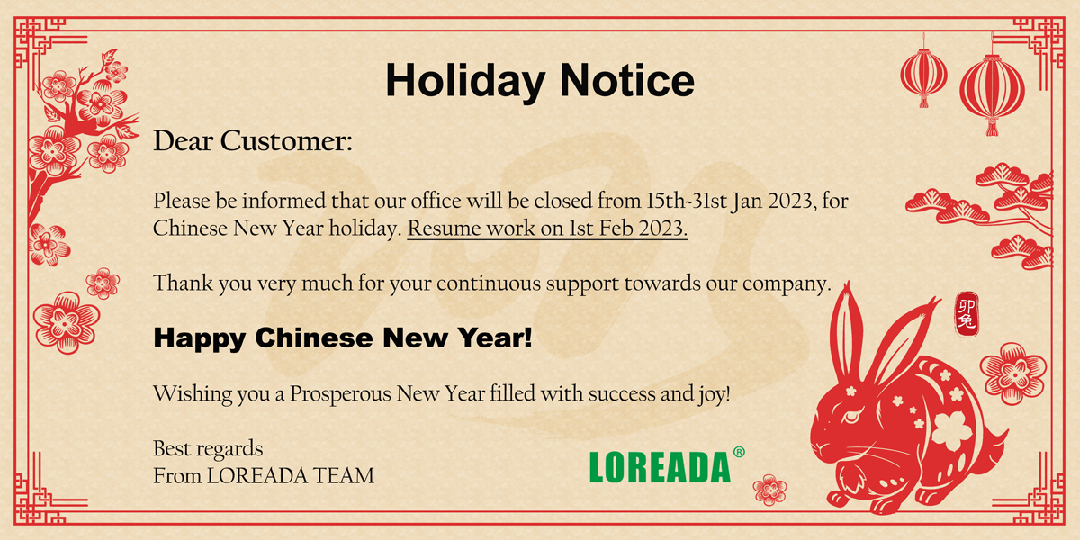 LOREADA 2023 new year holidays